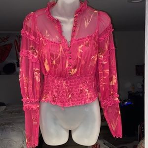 Free People Sheer Crop Blouse.